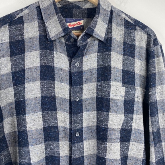 Johnnie O Flannel Shirt XL Plaid Silk Wool Surf Button Down Beach Fisherman Fall - Picture 3 of 13